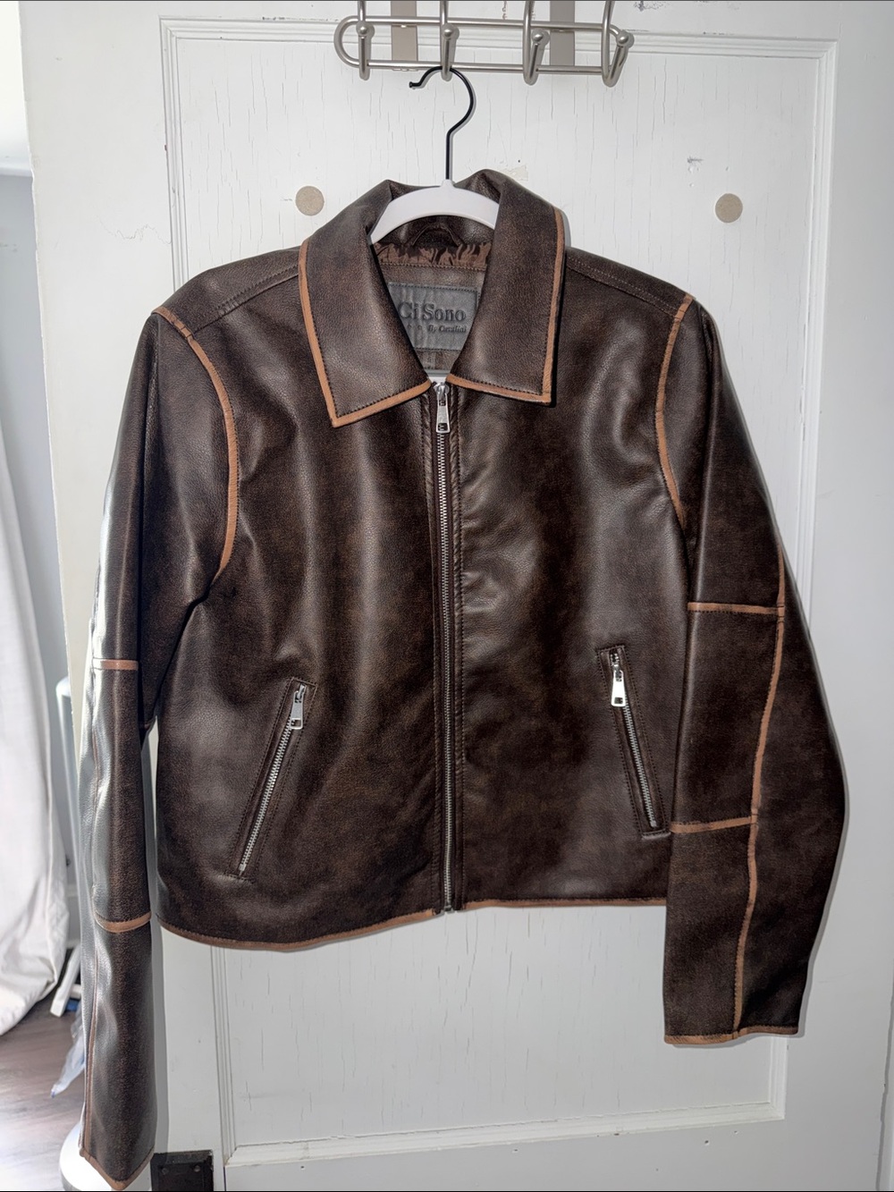 NWT Brown Leather Jacket
